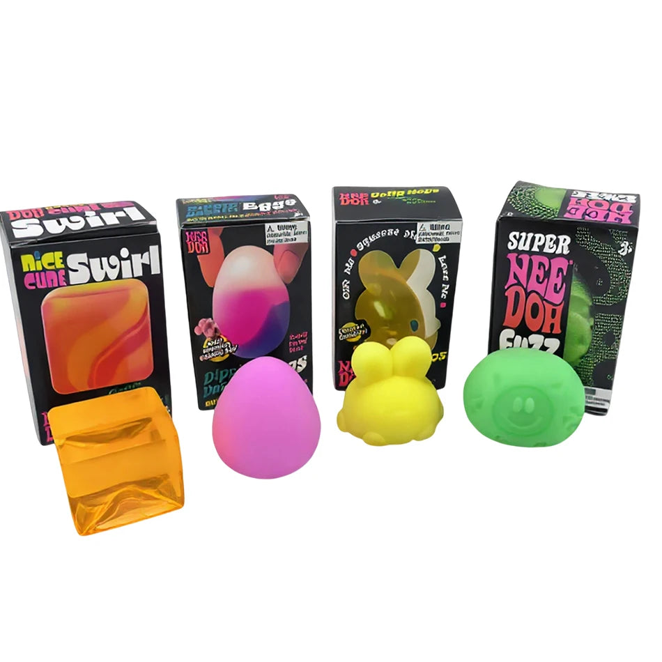 HOT Golden Egg Needoh Blind Box Fidget Toy Anti-Stress Sensory Squeeze Surprise Treasure Hunt Gift for Adults