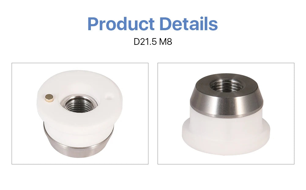 D21.5 M8 Laser Ceramic Nozzle Holder Bodor 3D Laser Head Sensor Part for 1064nm Cutting Machine