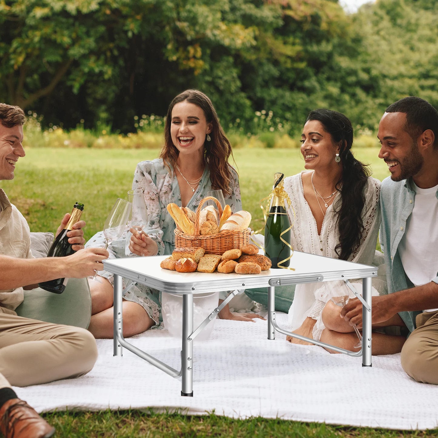 Folding Picnic Table Outdoor,Folding computer table for Homework Compact Handy Camping Table Garden Party BBQ,Multi-Purpose