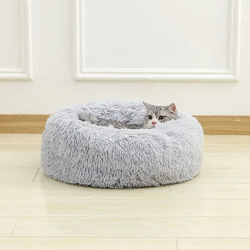 Soft Long Plush Dog Bed House – Cozy Pet Basket, Cushion, Cat Mat, Best for Dogs & Cats