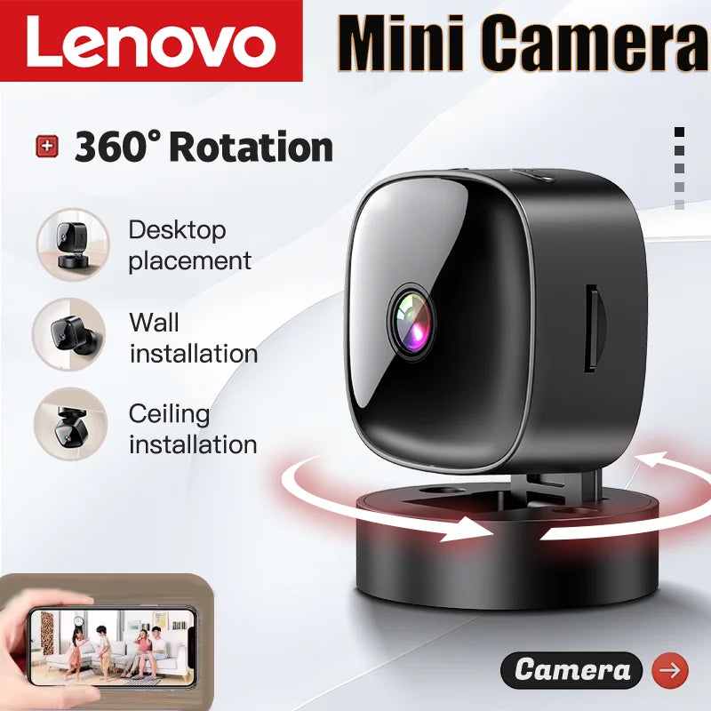 Lenovo 6K HD Wifi Camera Mini Camera Wireless Security Protection Remote Monitor Camcorders Video Surveillance Home Smart Camera