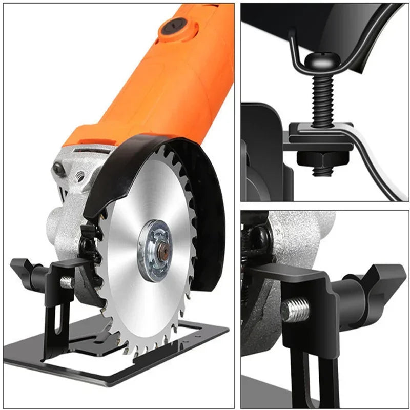 4 Inch Angle Grinder Safety Protective Cover Safety Covers+ Angle Grinder Base Holder Bracket Set for DIY Woodwoking Tools