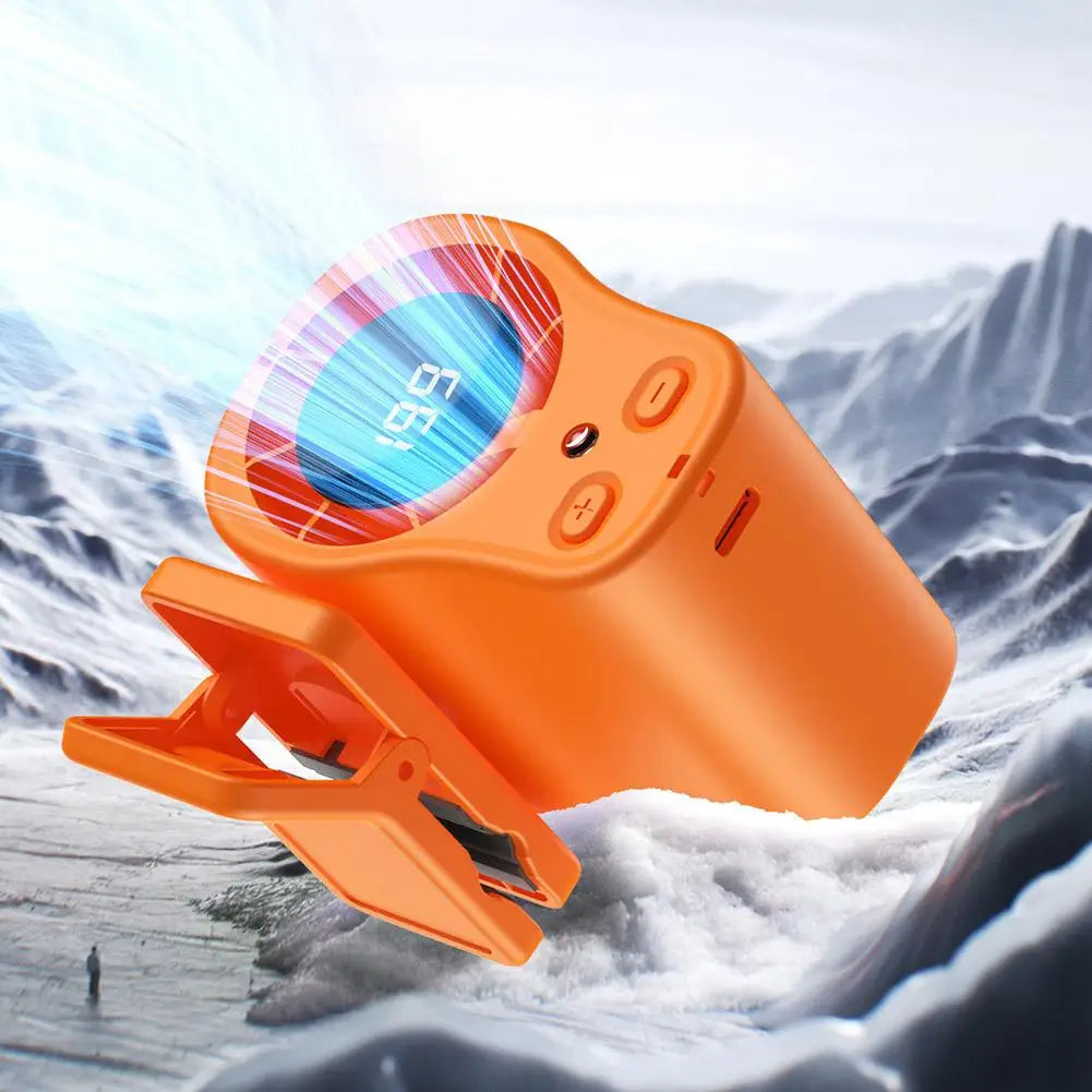 Semiconductor Cooling Car Fan USB Rechargeable Clip on Portable Desk Fans with LED Display 360 Rotation Quiet for Car Camping