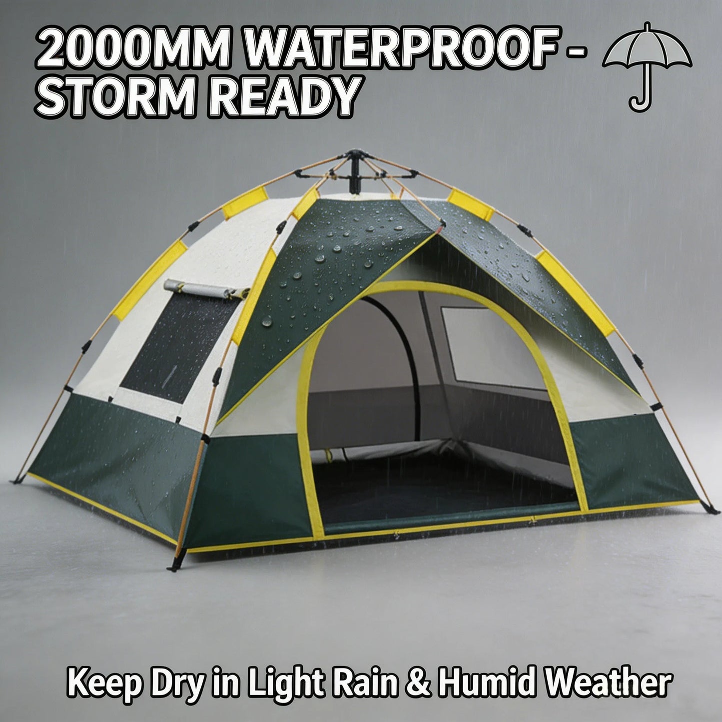 3-4 Person Instant Pop-Up Camping Tent Waterproof UV Protection Automatic Tent for Outdoor Hiking