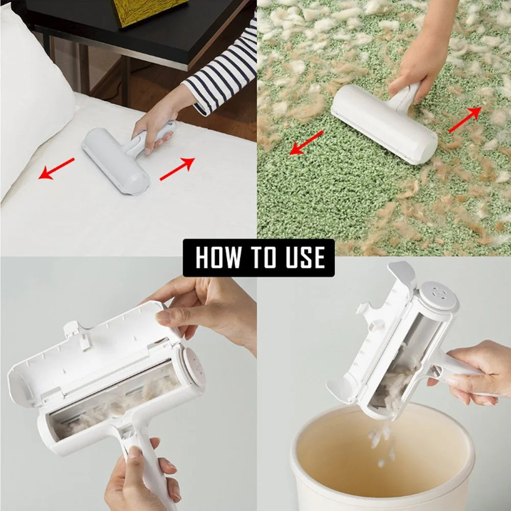 Cat Dog Hair Remover for Couch Furniture Carpet Car Seat Reusable Roller Pet Fur Removal Tool