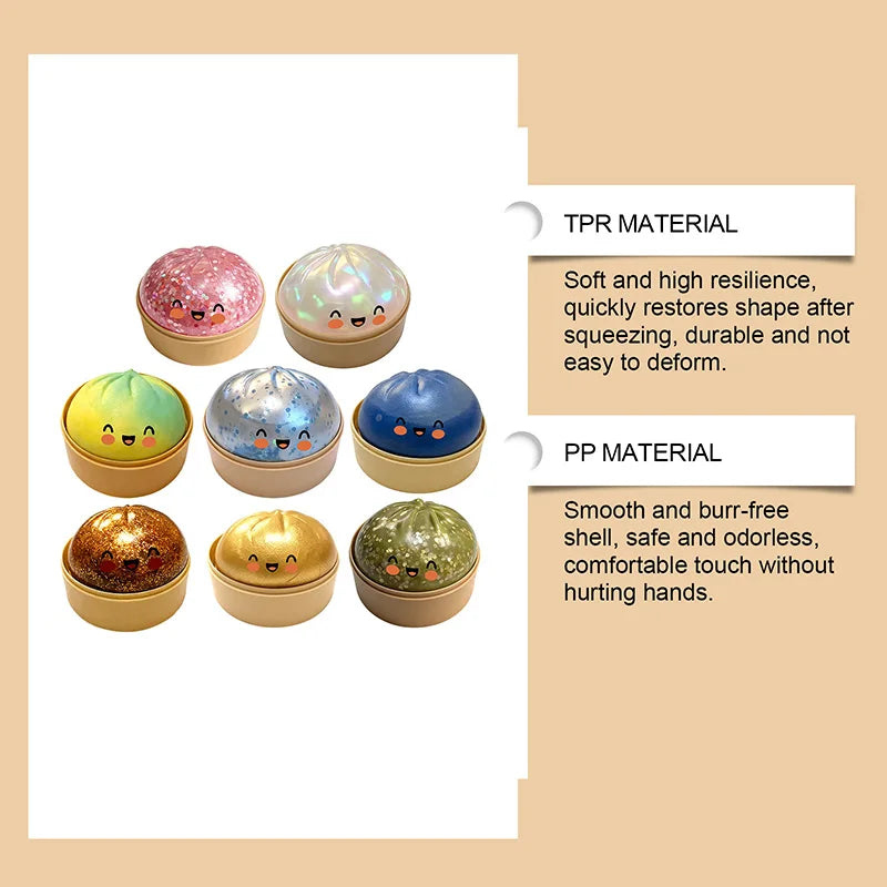 Simulation Flash Dumpling Pressure Ball Slow Rebound Soft Pinch Decompression Home Office  Decorat Children Adults Birthday Gift