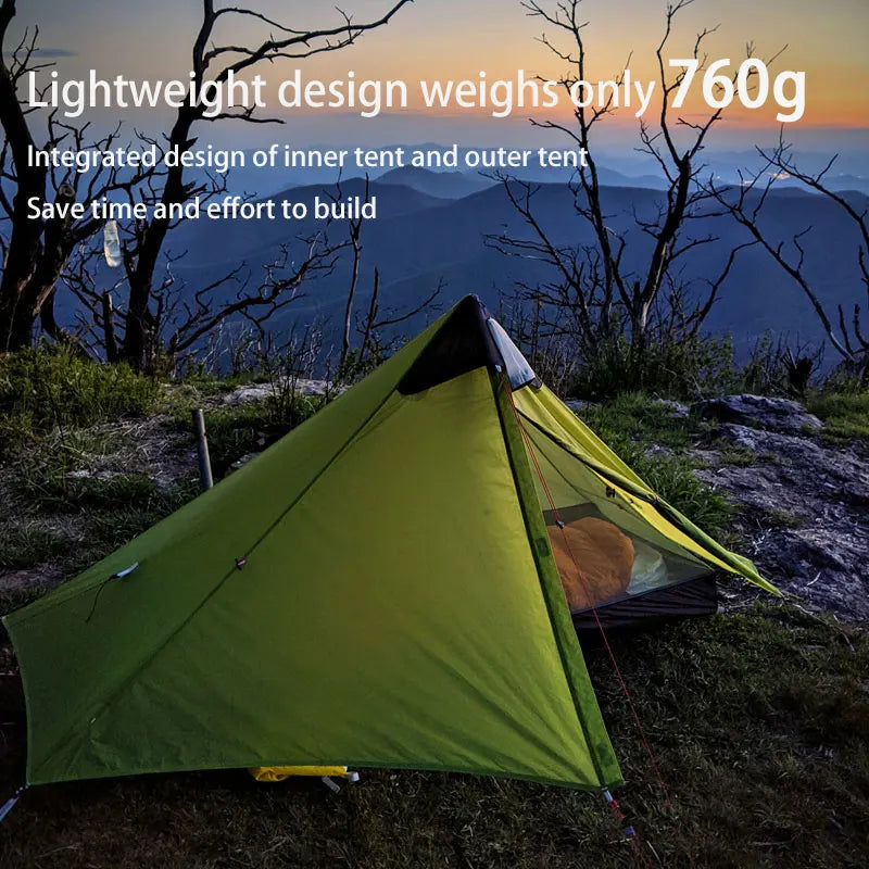 New FLAME'S CREED Lanshan 1 Person Oudoor Ultralight Camping Tent Single Man 3/4 Season Professional 15D Silnylon Rodless Tent