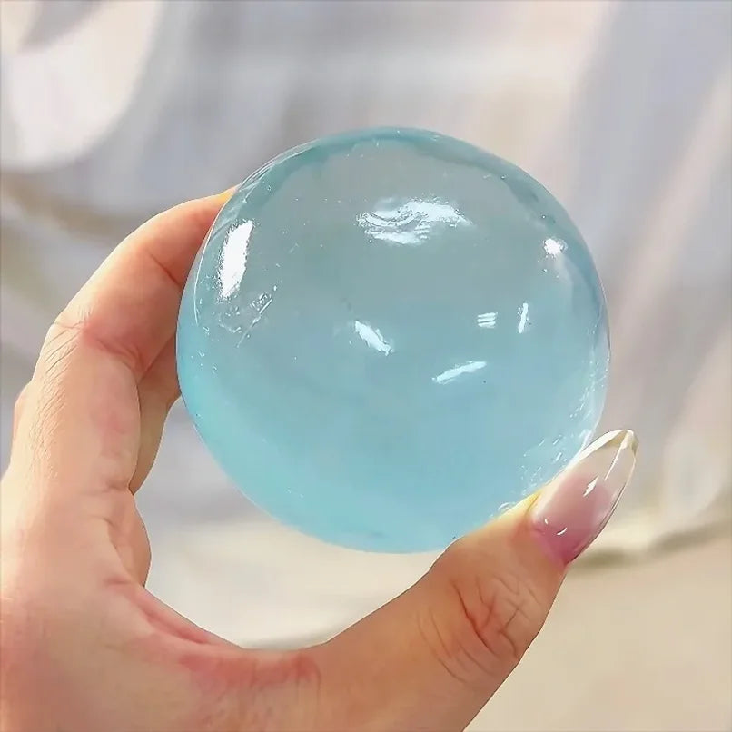 Blue Transparent Maltose Squishy Toy, Cute Mochi Soft Simulated Ball, Fast Rebound Anti Stress Fidget Decompression Toy
