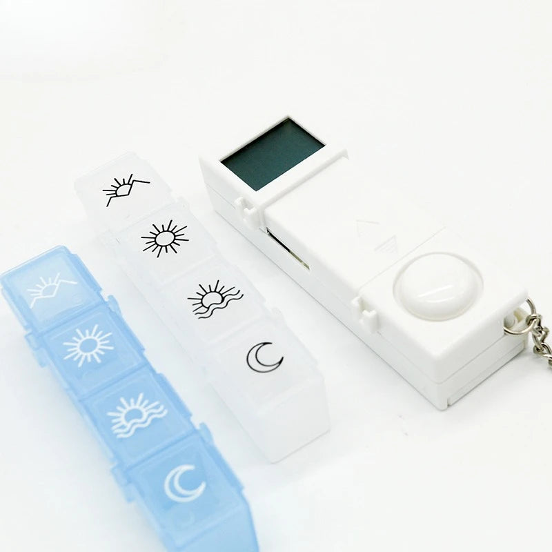 Intelligent Timed Reminder Medicine Box 28 Compartment Weekly Smart Pill Box with Sound Alarm for Elderly Medicine Reminder