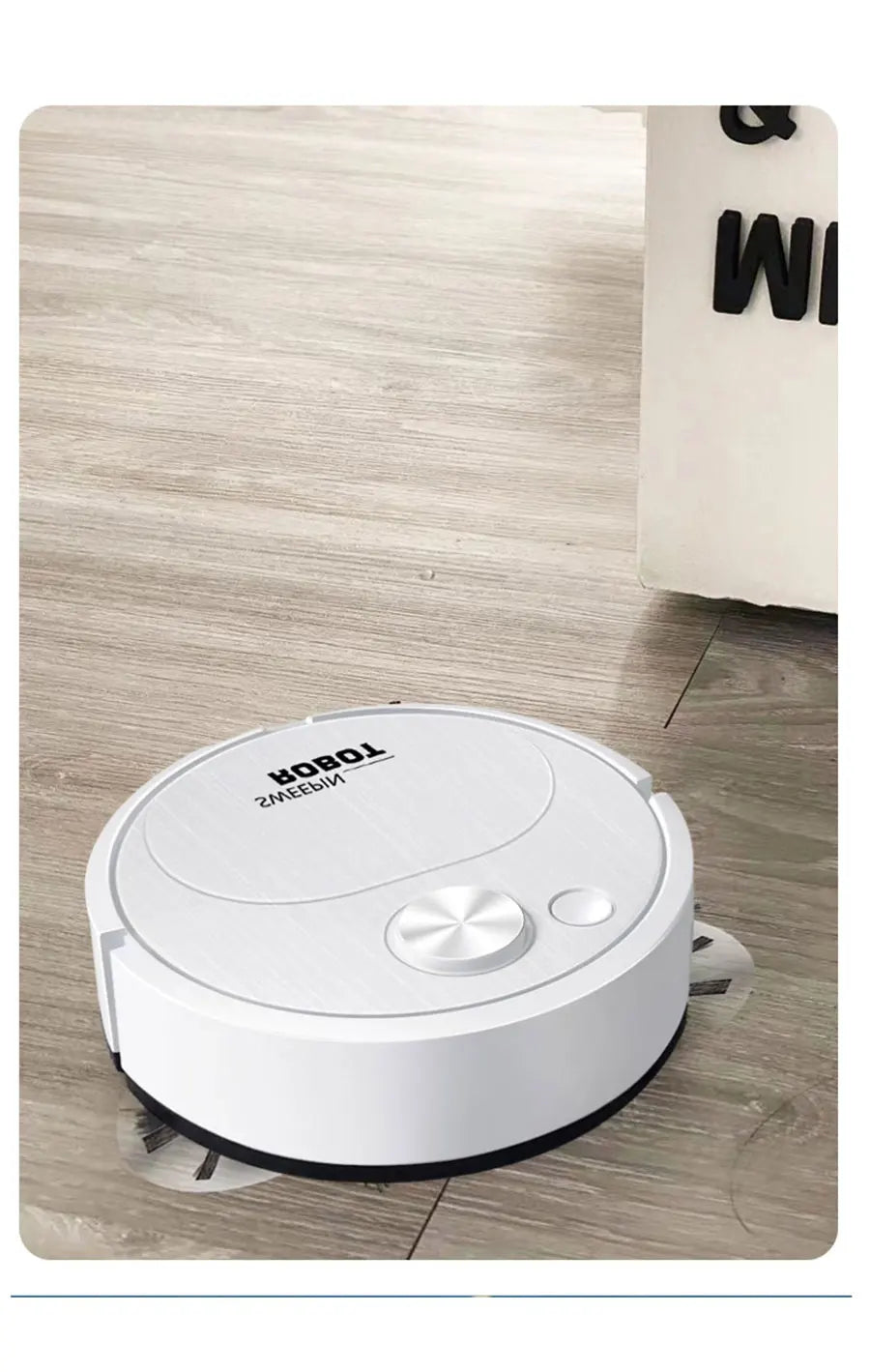 Smart USB Sweeping Robot Vacuum Cleaner 3-in-1 Wireless Mopping 1800Pa Powerful Cleaning for Home Office Floors