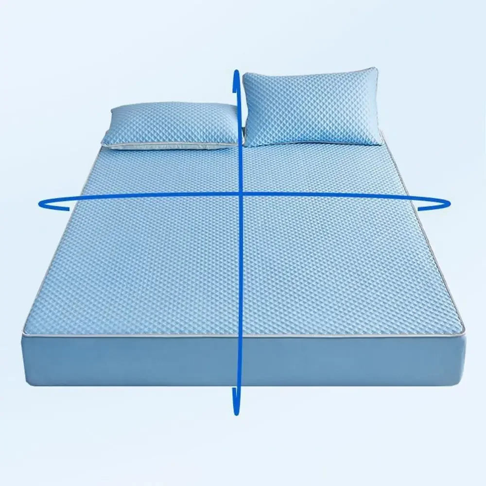 Breathable Cooling Mattress Comfortable Washable Ice Silk Bed Mat Pad Soft Skin-friendly Summer Sleeping Mat Household