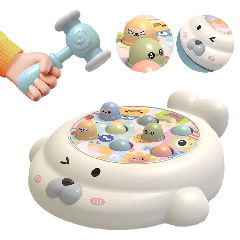 Educational Interactive Toy Whack A Mole Game hobbies  Pounding Hammers Included Knocking Toy Seal Montessori Toy Gift for Kid