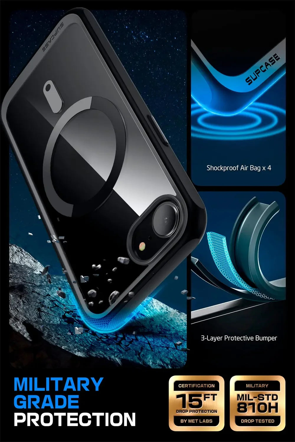 SUPCASE For iPhone 16E For iPhone 17E Case 6.1" UB Mag Slim Shockproof Protective Magnetic Phone Case Compatible with MagSafe