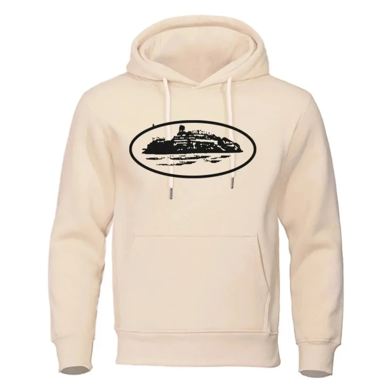 Men's Premium Hoodie Sweatshirt with General Brand Logo Comfortable Streetwear Casual Hooded Pullover for Youth