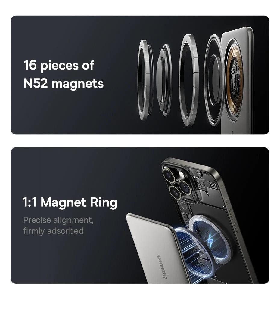 【CCC】Baseus 10000mAh Magnetic Power Bank PD 27W, 5000mAh Magnetic Power Bank PD 20W Card-Sized Powerbank For iPhone 17 Samsung