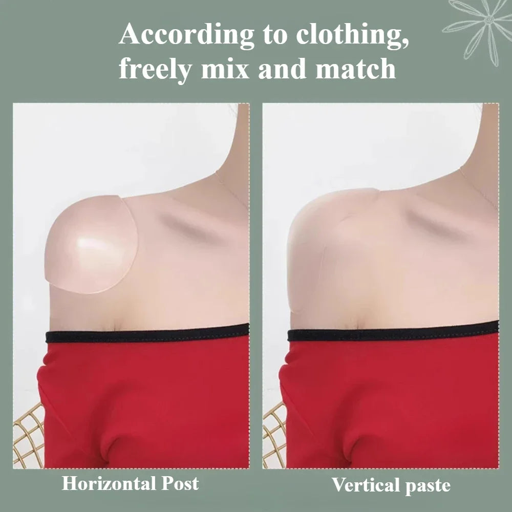 1 Pair Universal Shoulder Pads for Both Men and Women in One Size Fits All, Self-Adhesive and Non Slip, Invisible and Seamless