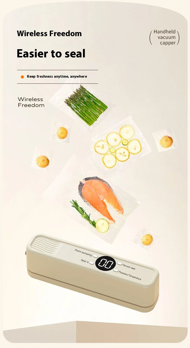 Handheld Mini Vacuum Sealer Rechargeable Design Automatic Sealing Machine Kitchen Food Storage Helper