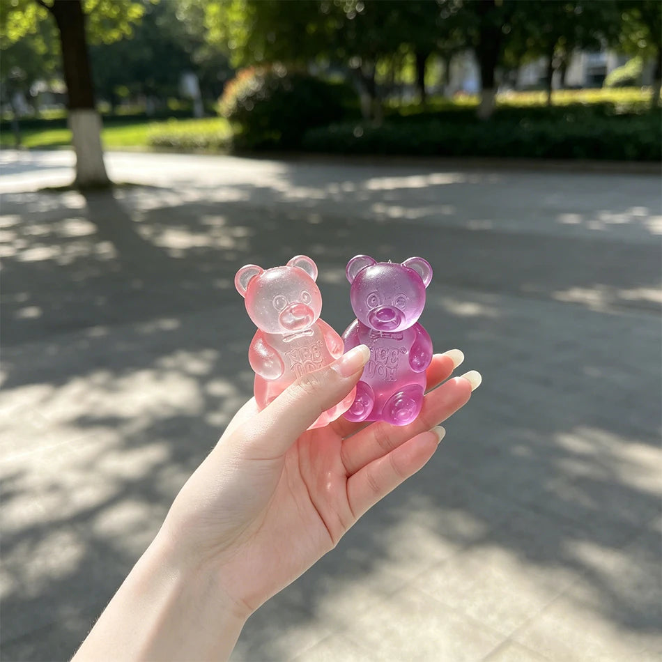 NeeDoh Gummy Bear Squishy Toy Soft Stress Relief Sensory Fidget Squeeze Toy for Kids & Adults Non-Toxic Anxiety Relief Desk Toy