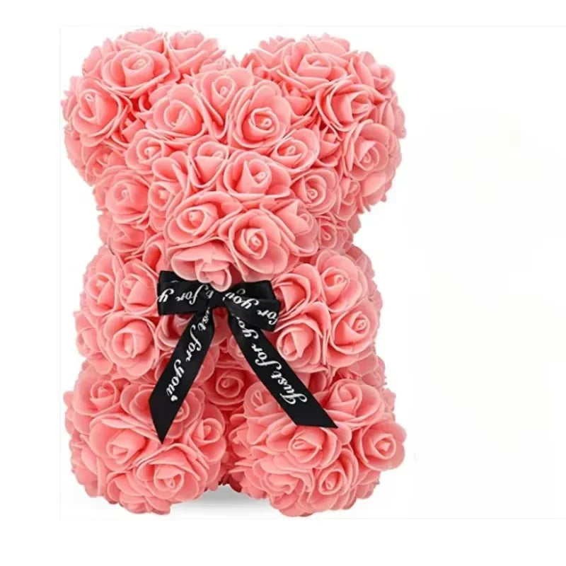 2026 Artificial Flower Eternal Rose Teddy Bear for 520 Mom Father's Day Birthday Valentine's Day Anniversary Gifts & Decorations