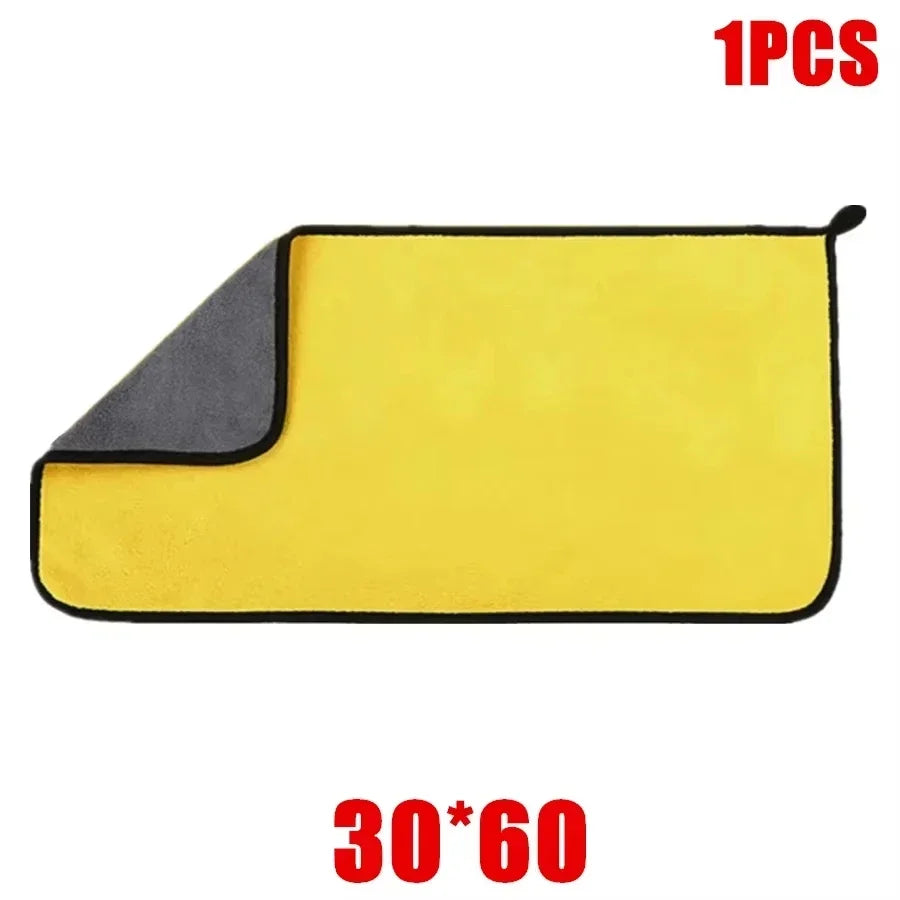 Double Layer Wash Cloth Microfiber Car Cleaning Towels 30X60cm 1/2/3/6/10pcs Soft Quick Drying for Windows Mirrors Wiping Rags