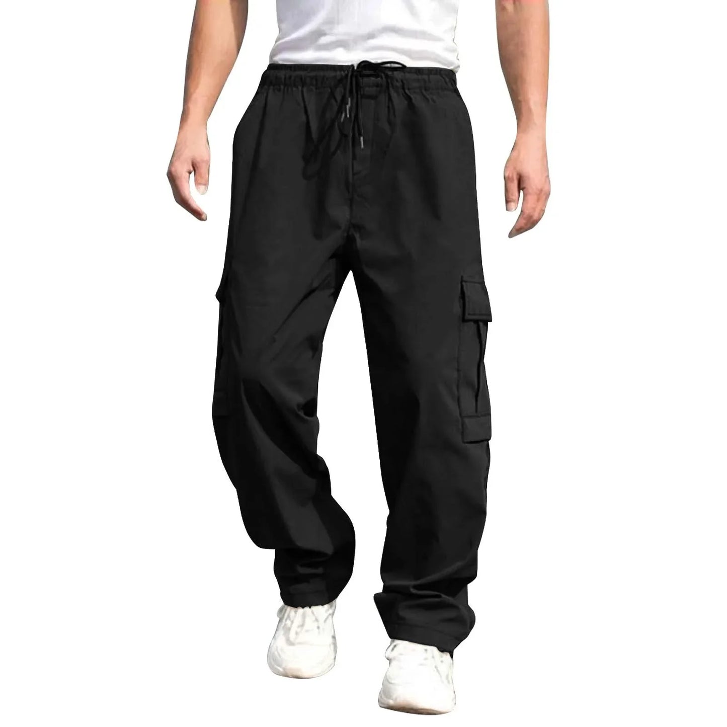 New Style Amazon Men's Cargo Pants Loose Straight Leg Casual Sports Trousers Working Men's Pocket Pants European And American