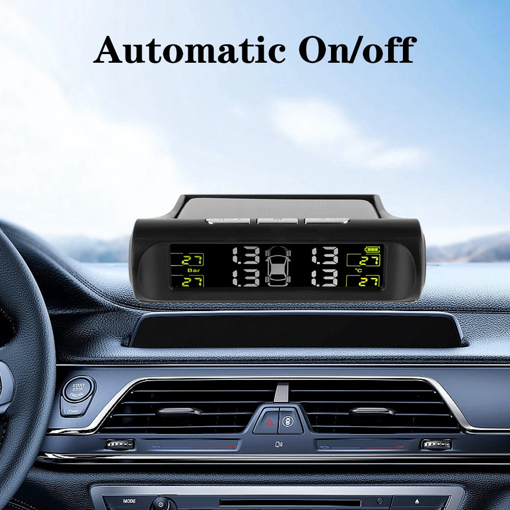 Tire Pressure Monitoring System Temperature Warning New C External Battery Version Sensors Solar TPMS Car Tyre Pressure Monitor