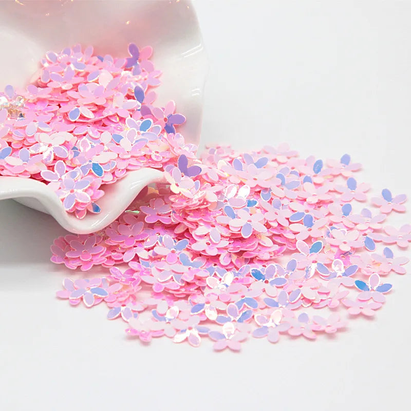 Sequin Matte White Color 10mm Cup Five Finger Flower Sequins Paillettes Sewing Wedding Craft Women Garments Accessories 10g/lot