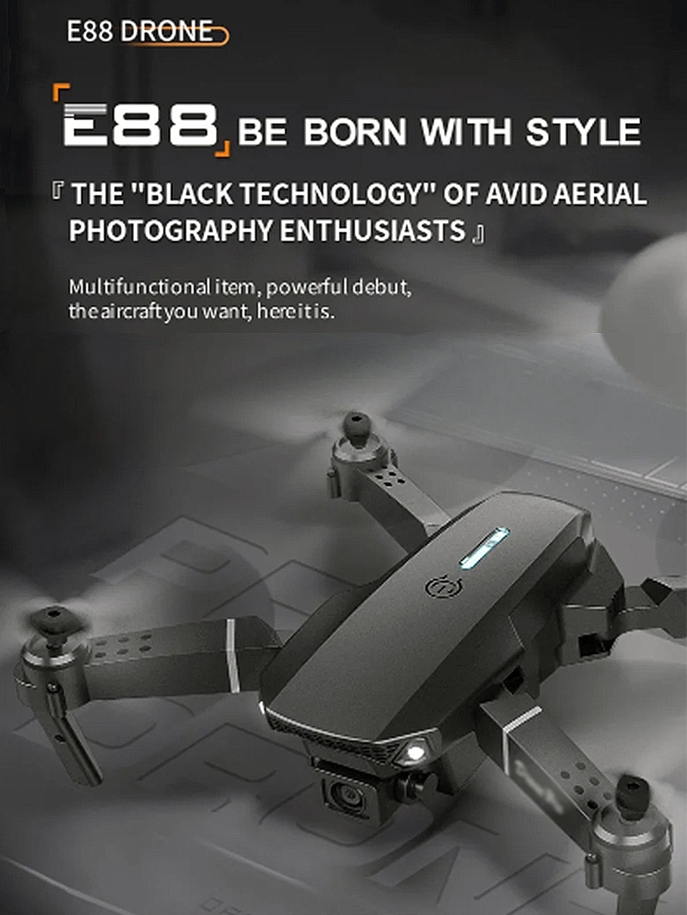 Professional Drone E88 4k wide-angle HD camera WiFi fpv height Hold Foldable RC quadrotor helicopter Camera-free children's toys