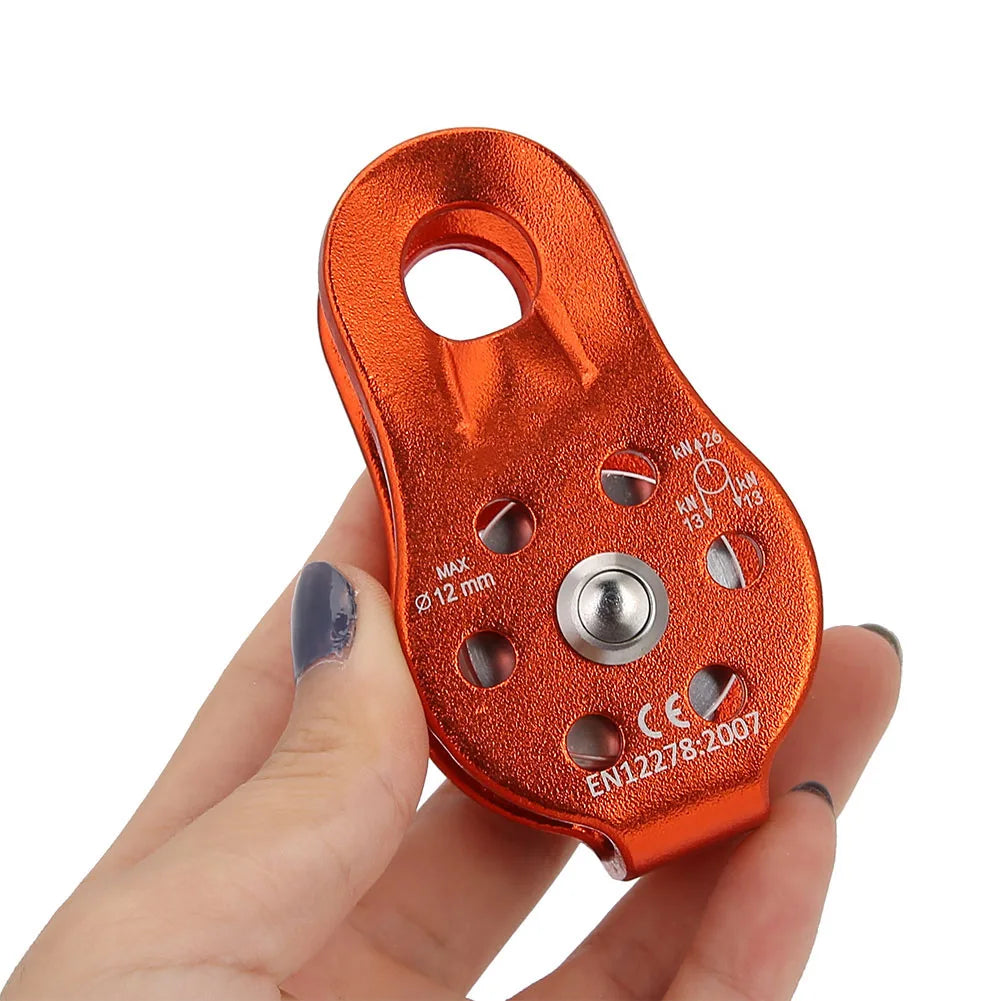 26KN Aluminium Alloy Heavy Duty Single Swivel Rope Pulley Block for 12mm Rope Climbing Pulley Pulley Wheel Single Swivel Pulley