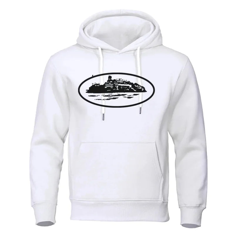 Men's Premium Hoodie Sweatshirt with General Brand Logo Comfortable Streetwear Casual Hooded Pullover for Youth