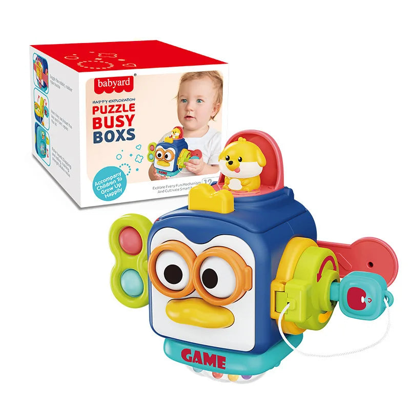 Montessori Sensory Toys Baby Busy Cube Activity Travel Toy Educational Learning Fidget Toys for Fine Motor Skills Children Gift