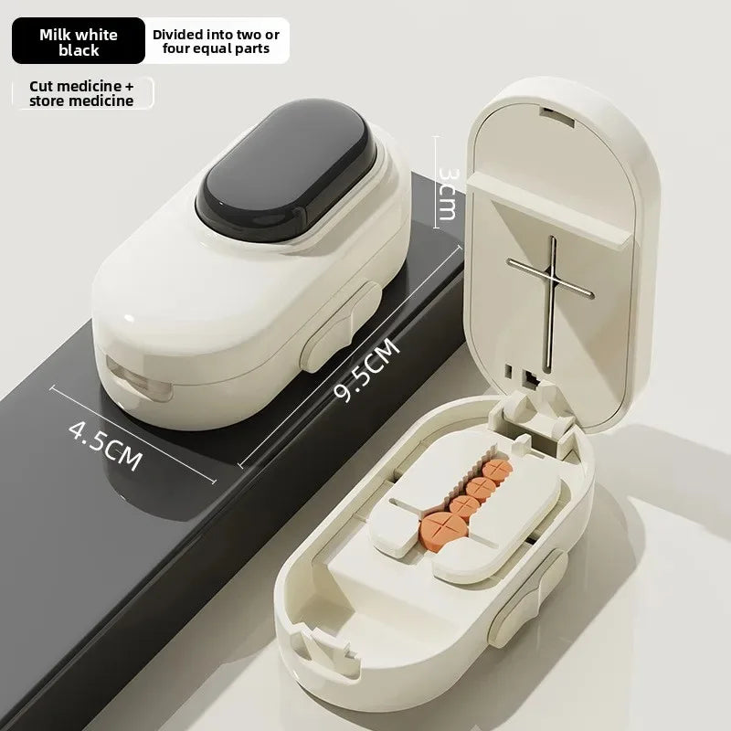 New Quartering Pill Cutter Storage Box Portable Drug Tablet Medicine Dustproof Divider Organizer Crusher Pill Cutter