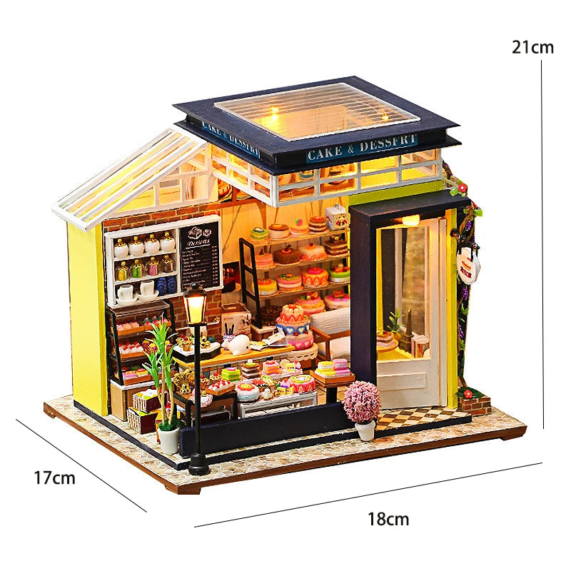 DIY Mini Dollhouse Wooden Small House 3D Puzzle Assemble Building Model Home Bedroom Decoration With Furniture Doll House Gifts