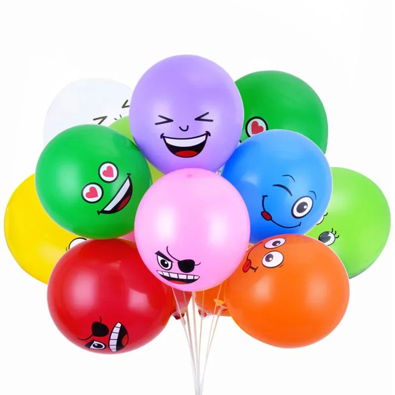10-100Pcs 12inch Cute Funny Big Eyes Smiley face latex balloons Birthday Party decoration Inflatable balloon Baby Shower Globos