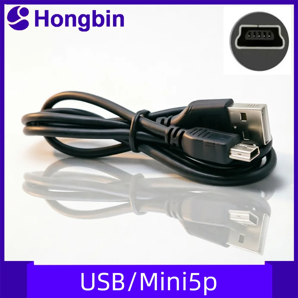 Mini USB 5Pin V3 Data Charging Cable 5P to USB T-Shaped Digital Camera Line USB Public to 5P Public Data Cable for MP3