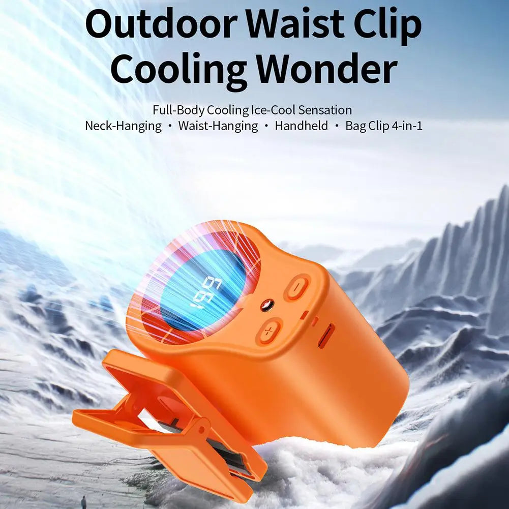 Semiconductor Cooling Car Fan USB Rechargeable Clip on Portable Desk Fans with LED Display 360 Rotation Quiet for Car Camping