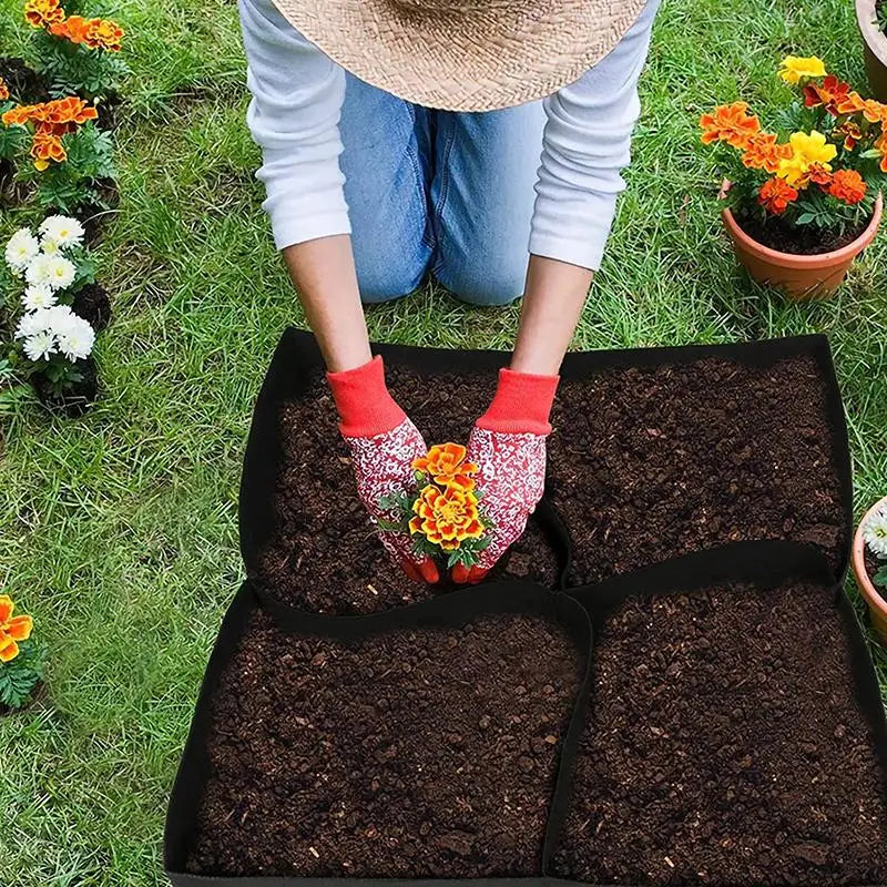 Raised Garden Bed Black Grow Bag for Vegetable Flower Planter Reusable Breathable Felt Bag for Indoor Balcony Outdoor