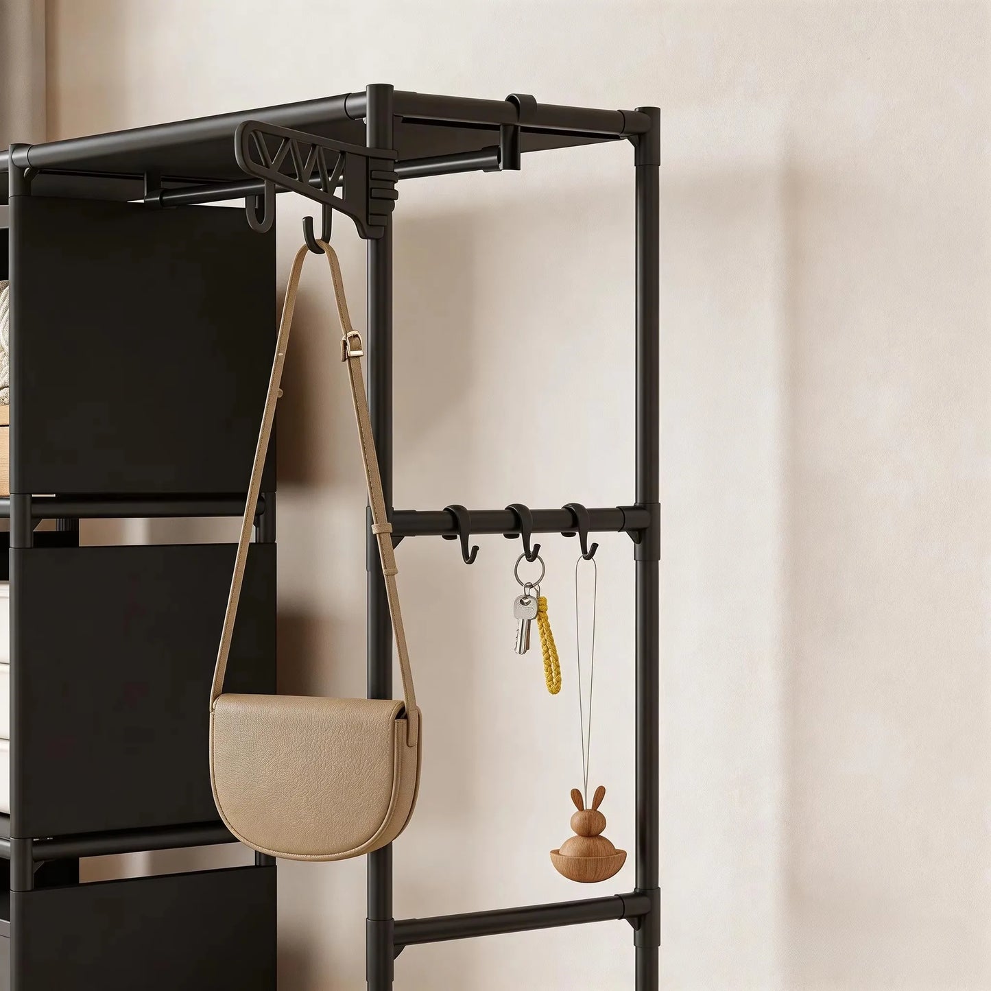 Multi-functional Storage Rack Simple Clothes Organizer Shelf Multi-layer Coat Quilt Storage Shelf Bedroom Space Saving Wardrobe