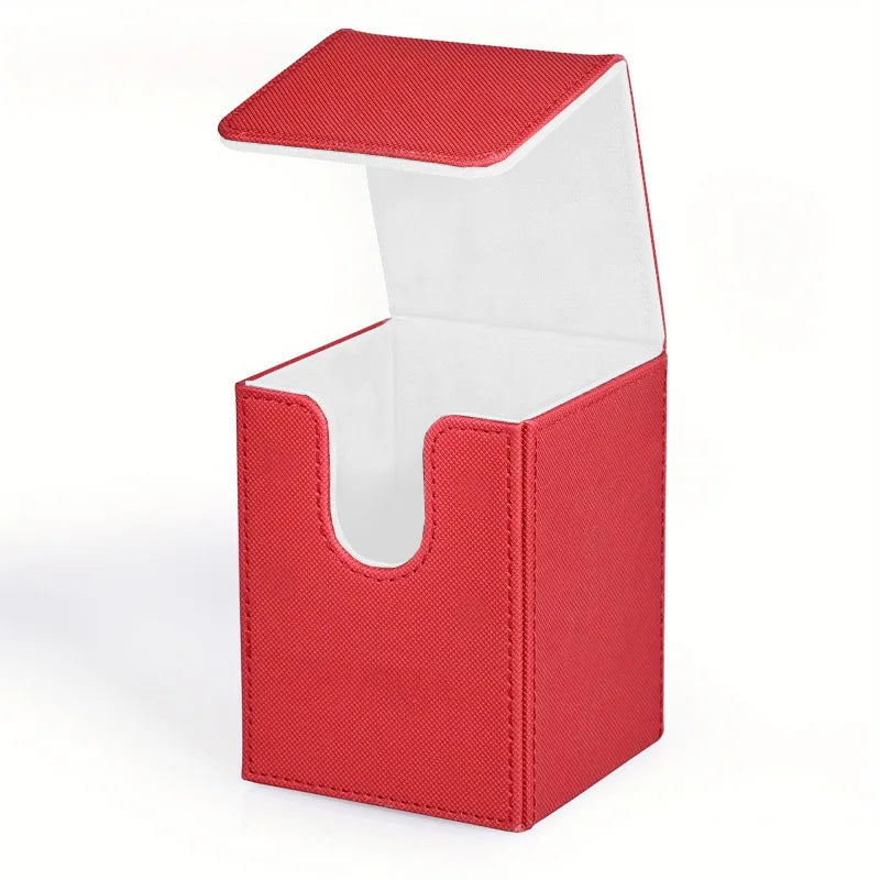 Trading Card Storage Box for 100+Single Sleeved Cards with 2 Dividers Commander Deck Box Compatible with Mtg Card Case