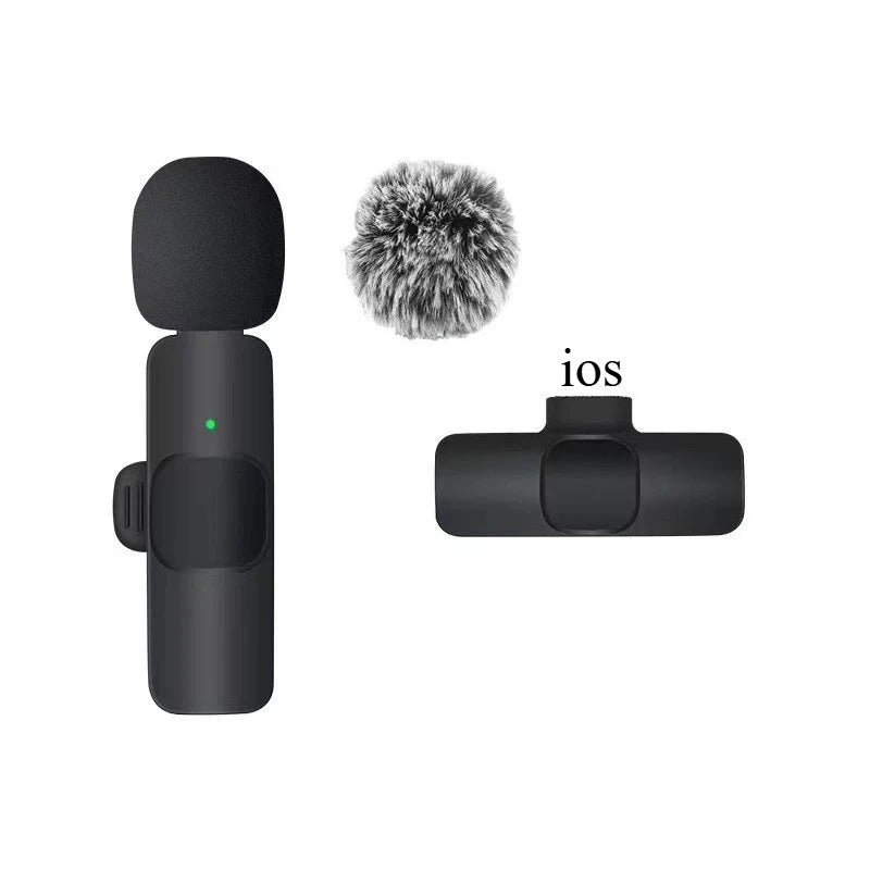 Wireless Lavalier Microphone 2.4G Mini Portable Audio Video Recording Mic for iPhone Android Live Broadcast Gaming