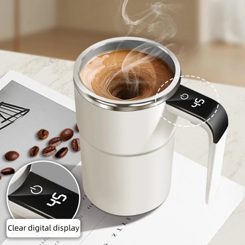 Mini Electric Coffee Self Mixing Mug Waterproof Food Safe Coffee Mug USB Rechargeable Automatic Magnetic Cup For Tea 380ML