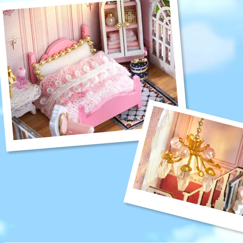 DIY Wooden Doll Houses Mini Assembly Handmade Small House Creative Scene Decoration DollHouse For Toys Birthday Gifts