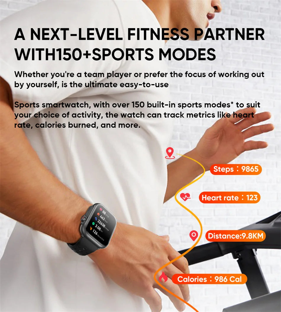 Watch Ultra K62 Men Women 1000mAh AMOLED 100+Sport Heart Rate HD Bluetooth Call GPS Track Waterproof Smart Watch For iOS Android