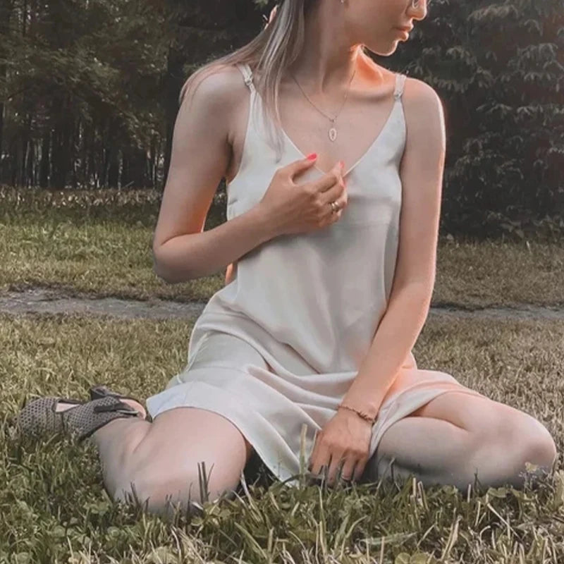 2024 Summer Chic Elegant Dresses For Women Adjustable Strap Satin  Long Birthday Party Dresses Maxi Beach Sundress Robe Vestido
