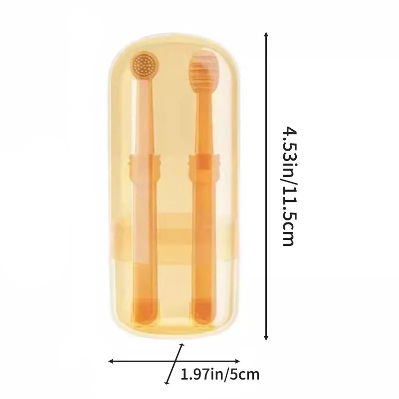 PETCLEAR 2pcs Silicone Pet Toothbrush Soft Dog Cat Oral Care Tongue Scraper Massage Multi-Angle Cleaning Brush for Pets