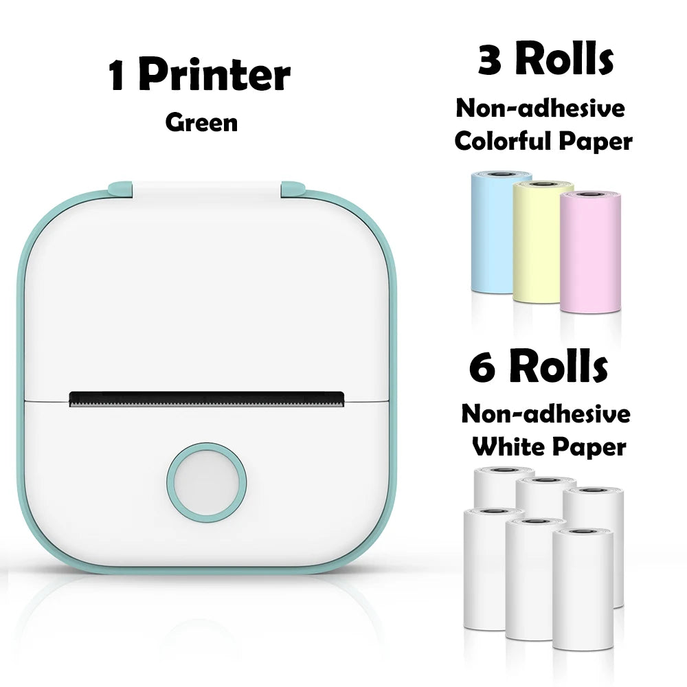 Phomemo T02 Mini Printer Portable Printer Thermal Printing Sticker Wireless Inkless Pocket Printer Self-adhesive Label Printer