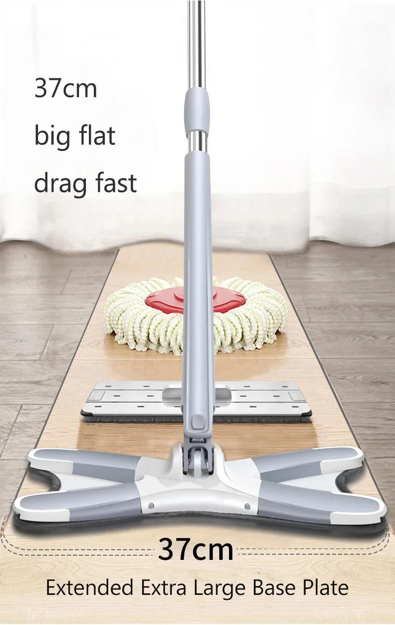 X-type Flat Floor Mop for Hardwood Wood Ceramic Tiles Home 360 Degree Squeeze Mop Hand-free Wash Lazy Mop Home Cleaning Tools