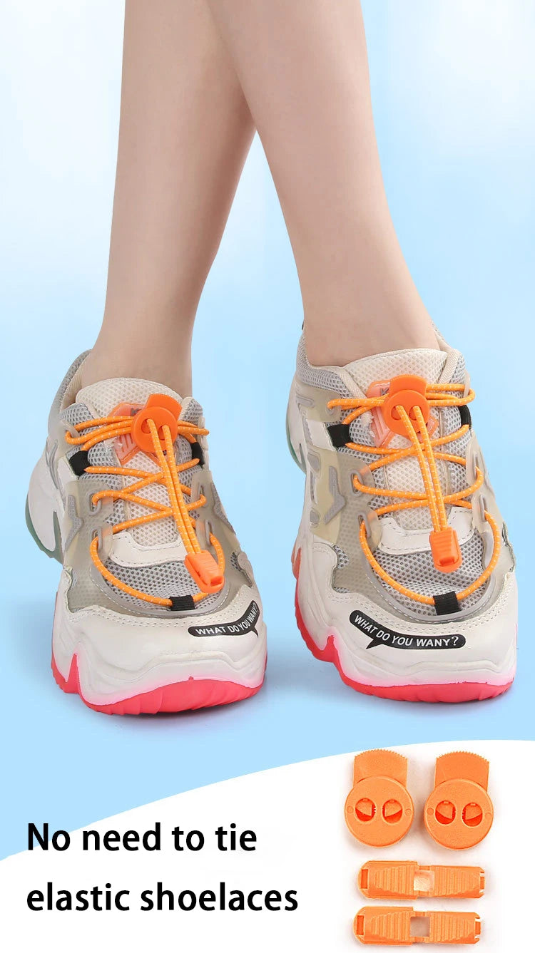 1Pair/3Pair Round Elastic Shoelace No-Tie Shoelaces for Sneakers and Casual Shoes Quick-On Quick-Off Laces