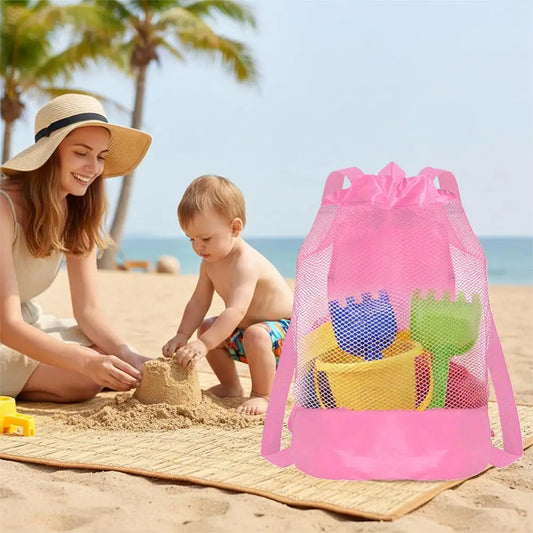 Beach Toy Organizer Backpack Lightweight Travel Bag for Sand Play Gear, Outdoor Adventures ﻿