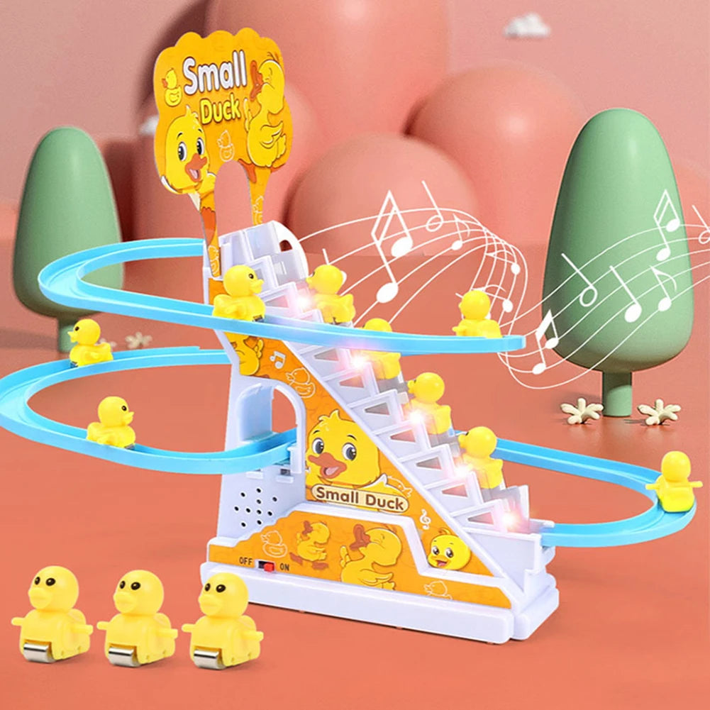 Duck Stair Climbing Toy Assembly Design Electric Duck Stair Toy Exercise Hands On Skills Small Duck Climbing Toys Birthday Gifts